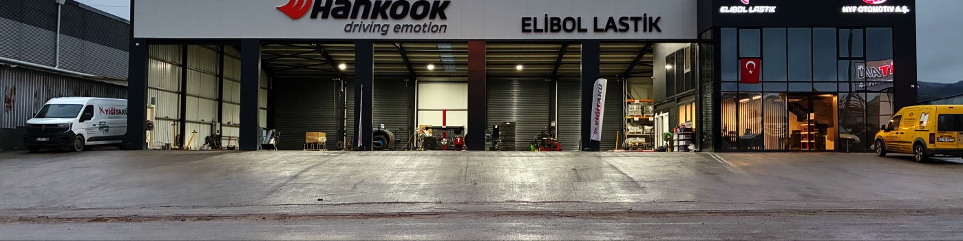Elibol Lastik tesisinin cephe görünümü